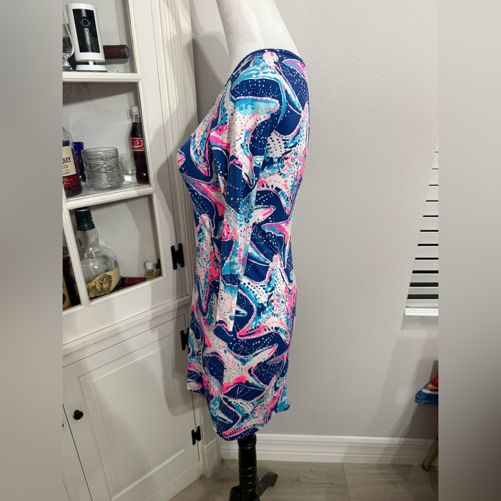 Lilly Pulitzer Beacon Dress in the 'Star Struck' indigo starfish print - Picture 3 of 5